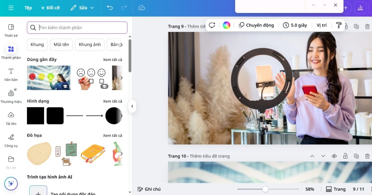 Canva tạo bài đăng đơn giản