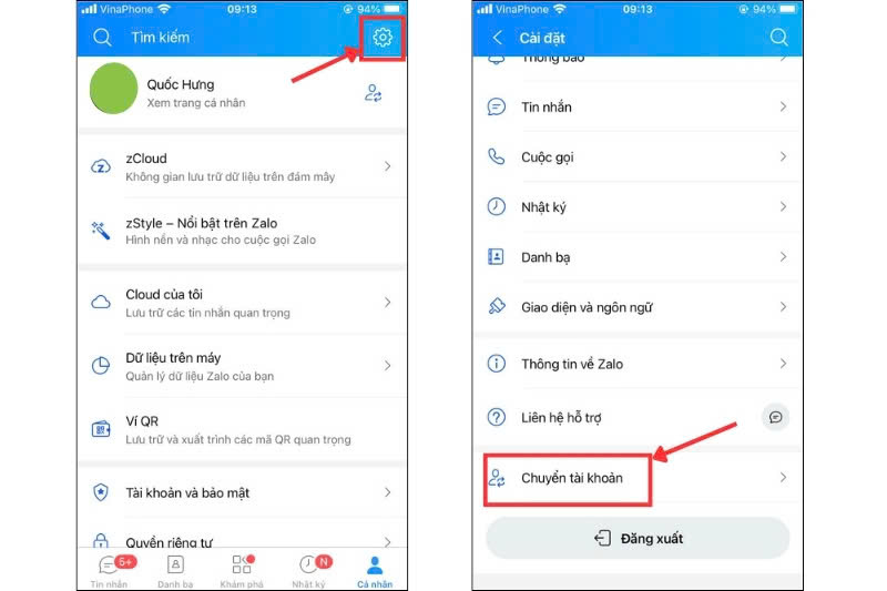 đăng nhập nhiều tài khoản Zalo